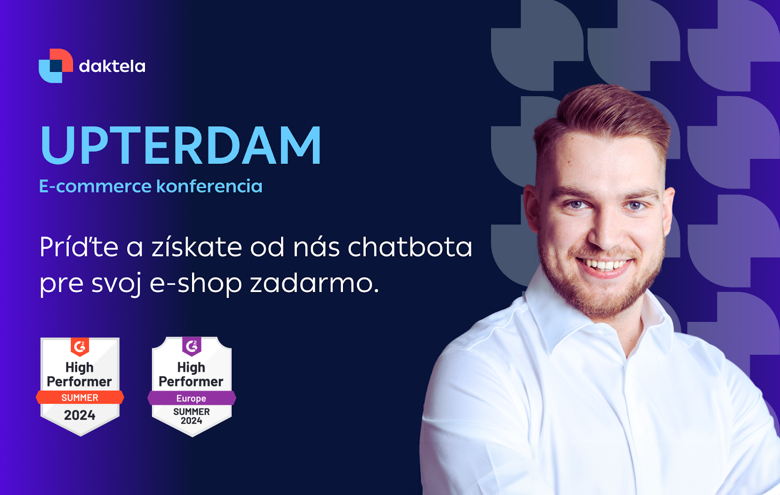 Chatbot alebo voicebot pre váš e-shop zadarmo? Na Upterdame 2024 easy!